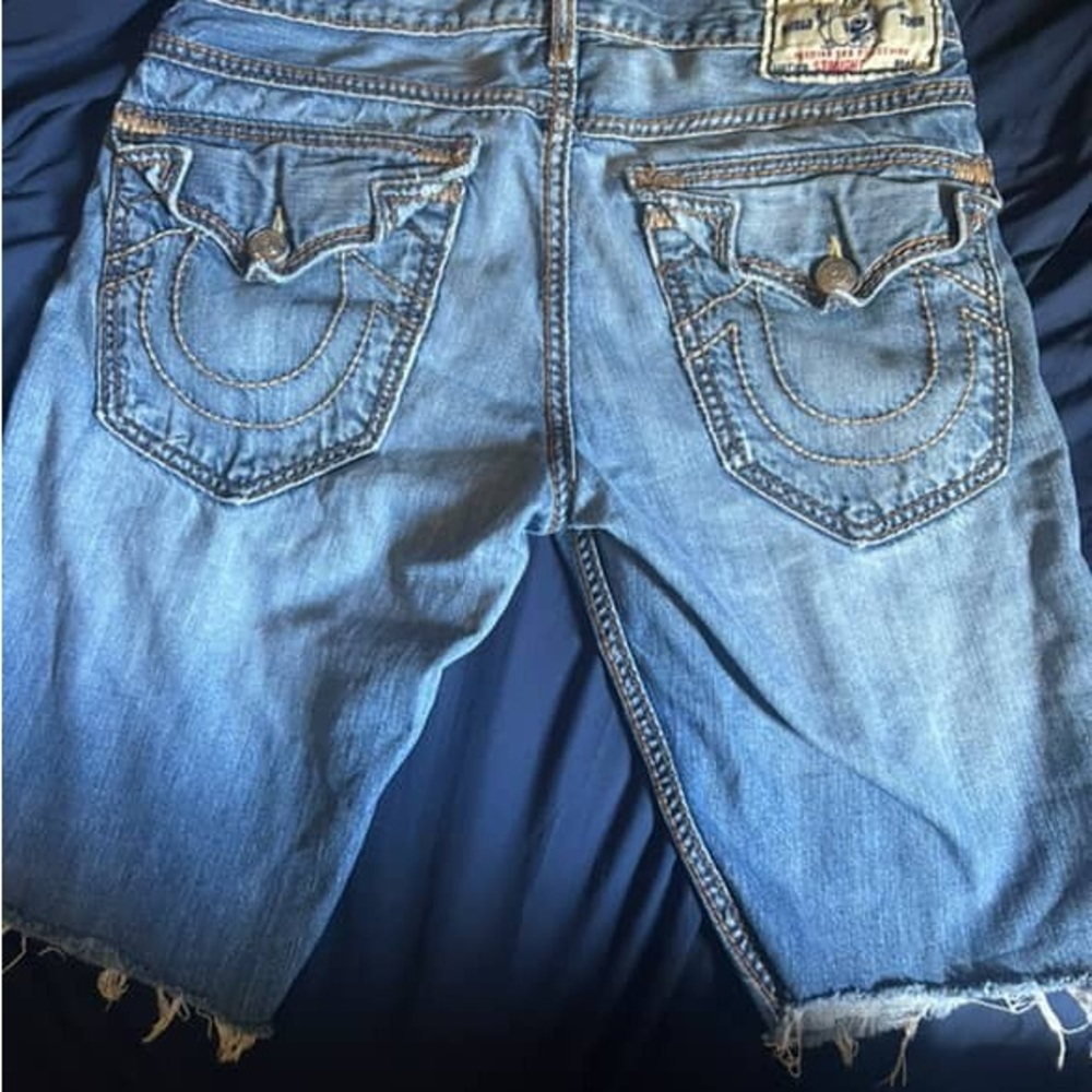 True Religion Blue Jean Shorts for Men